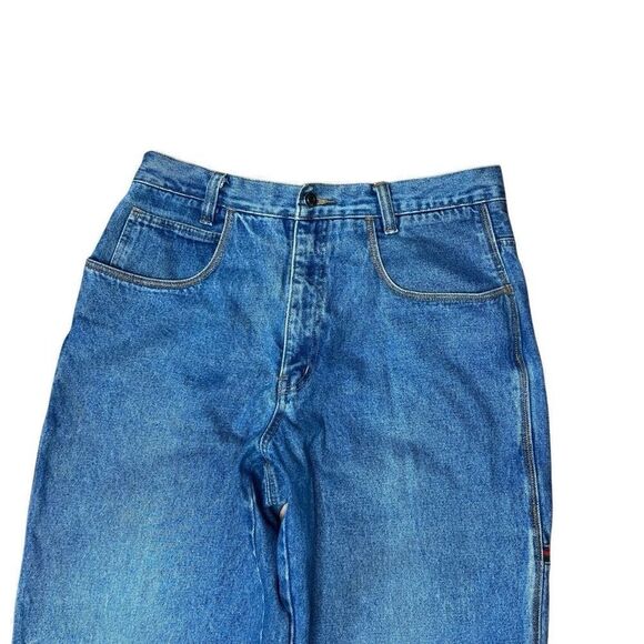 Rare Vintage 90s Paolo Gucci Tupac Biggie Wide Leg Jeans 34 - Picture 2 of 10